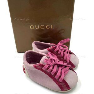 Auth Gucci Baby Pink Logo Shoes Size EU 16